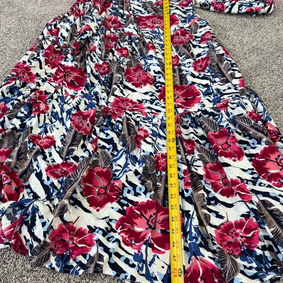 NWT! Ariat Floral Multicolor Wyoming Tiered Full Sleeve Maxi Dress Women’s M - Picture 7 of 12